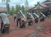 Kesiapan Pengamanan Demo Omnibus Law, Dalmas Polres Sinjai Latihan Kemampuan