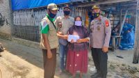 Kapolsek Pulau 9 Apresiasi BAZNAS Berikan Bantuan Korban Angin Puting di Desa Persatuan