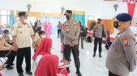 Berkunjung Ke Wilkum Polres Bangkep, Kapolda Sulteng Tinjau Gerai Vaksin