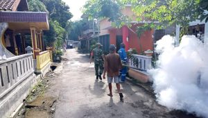 Babinsa Koramil 13/Mungkid Bantu Fogging Cegah Penyebaran Aedes Aegypti