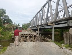 Bekas Jembatan Darurat Yang Belum dibersihkan Oleh Pihak Rekanan, Nelayan Desa Linggi Berharap Agar Segera di Bersihkan