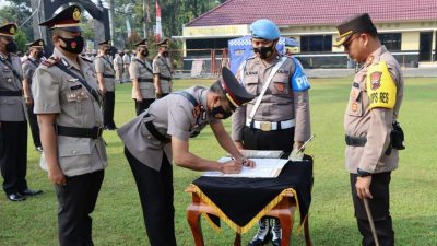 Kapolres Magelang Pimpin Upacara Pengambilan Sumpah dan Sertijab