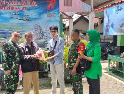 Peringati HUT Ke-77 TNI, Koramil 03/Bandongan Dampingi Penyaluran Bansos