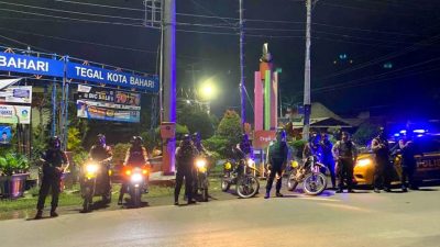 Berikan Kenyamanan Warga, Polres Tegal Kota Gelar Patroli Dini Hari