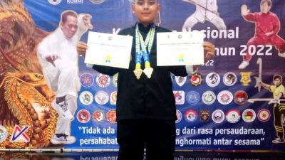 Hebat! Atlet Cilik “Guntur Geni” Sabet 3 Medali Kejuaraan Nasional Kungfu Indonesia