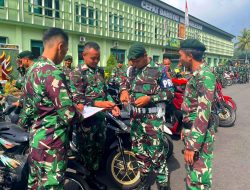 Cegah Pelanggaran Berlalulintas, Kelengkapan Kendaraan Prajurit Yonarmed 11 Kostrad Diperiksa