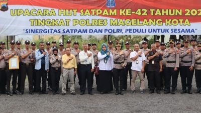 Kapolres Magelang Kota Pimpin Upacara HUT Ke-42 Satpam Tingkat Kota Magelang