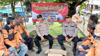 Jumat Curhat, Kapolsek Muntilan Sambangi Pangkalan Ojek Sabar Nrimo