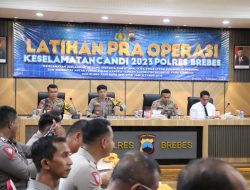 Jelang Pelaksanaan Ops Keselamatan Lalu Lintas Candi 2023, Polres Brebes Gelar Latihan Pra Operasi