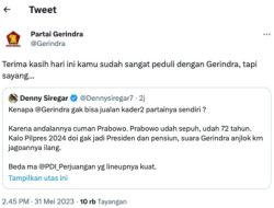 Akun Twitter Partai Gerindra Respon Denny Siregar Dari Gerah Hingga Sayang