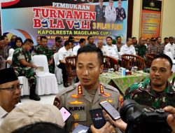 Polresta Magelang Gelar Turnamen Bola Voli 3 Pilar Plus