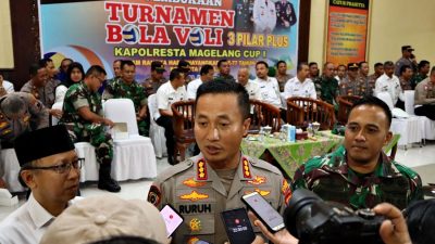 Polresta Magelang Gelar Turnamen Bola Voli 3 Pilar Plus