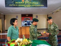 Peringati HUT Ke-61 Resimen 2 Putra Yudha, Yonarmed 11 Gelar Syukuran