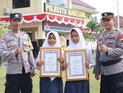 Gagalkan Aksi Kejahatan, 2 Pelajar SMP Terima Penghargaan dari Polresta Magelang
