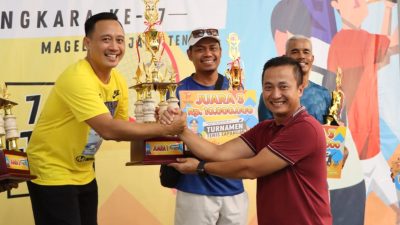 Tim Media Setia Tama A Sabet Juara Pertama Turnamen Tenis Lapangan Kapolresta Magelang Cup