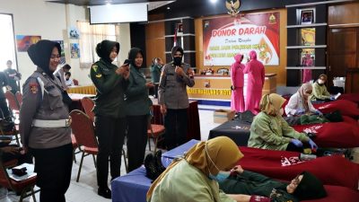Sambut Hari Jadi Polwan Ke-75, Polres Magelang Kota Gelar Aksi Donor Darah