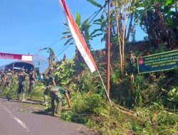 Karya Bakti TNI Satnonkowil Yonarmed 3/NP di Desa Kalijoso