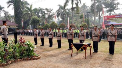 Kapolresta Magelang Pimpin Upacara Sertijab Lima Kapolsek