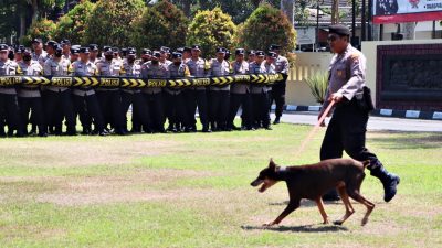 Antisipasi Massa Anarkis, Tim K-9 Diterjunkan Dalam Pelatihan Dalmas Polresta Magelang