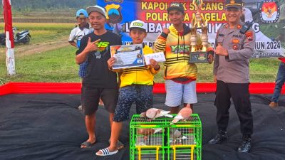 Dukung Pemilu Damai dan Kondusif, Polsek Secang Gelar Lomba Merpati Kolong