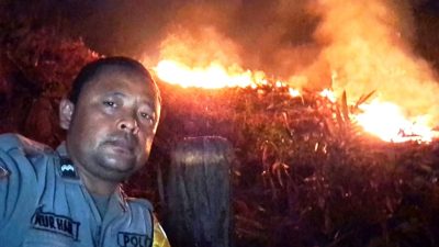Kebakaran Hutan di Salaman, Polisi dan Lintas Sektor Lakukan Penanganan dan Pencegahan
