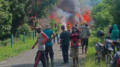 Diduga Akibat Korsleting, 4 Unit Rumah di Desa Pao Ludes Terbakar