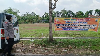 Polres Kudus Ajak Masyarakat Ciptakan Pemilu Damai dan Sejuk Melalui Spanduk Imbauan