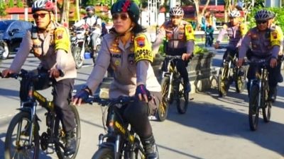 Pimpin Patroli Dialogis, Kapolres Magelang Kota Kayuh Sepeda Sambangi Warga