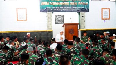 Yonarmed 11/GG/2/2 Kostrad Gelar Peringatan Isra’ Mi’raj Nabi Muhammad SAW