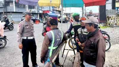 Satlantas Polres Wonosobo Sambangi Ojek Pangkalan Pasar Kertek, Begini Imbauannya