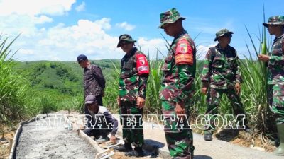 TMMD Bangun Rabat Beton Jalan Penghubung Dusun Gebang dan Caren