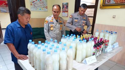Cipta Kondisi, Polsek Muntilan Amankan Puluhan Botol Miras