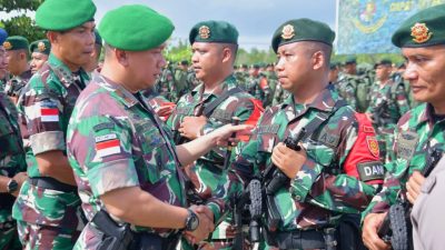 Satgas Pamtas RI-Malaysia Yonarmed 11 Kostrad Disambut Oleh Danrem 092/Maharajalila
