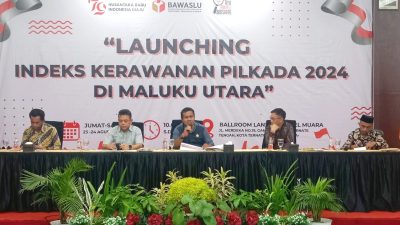Asisten 1 Setda Provinsi Malut Jadi Pembicara Launching Indeks Kerawanan Pilkada Malut