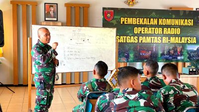 Satgas Pamtas RI-Malaysia Yonarmed 11 Dibekali Pelatihan Komunikasi Radio