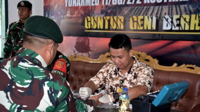 Cegah Malaria, Prajurit Satgas Yonarmed 11 Kostrad Jalani Pemeriksaan