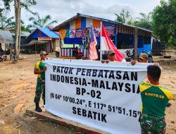 Satgas Pamtas Yonarmed 11 Kostrad Rawat Patok Batas Negara