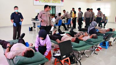 Sambut HUT ke-73 Humas Polri, Polres Kudus Gelar Donor Darah