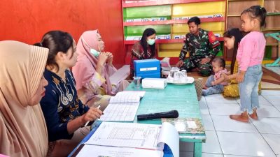 Satgas Pamtas Yonarmed 11 Kostrad Gelar Layanan Kesehatan Balita
