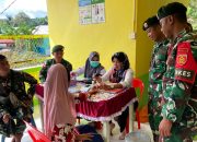 Satgas Pamtas Yonarmed 11 Kostrad Bersama Puskesmas Aji Kuning Laksanakan Pemeriksaan Kesehatan Lansia