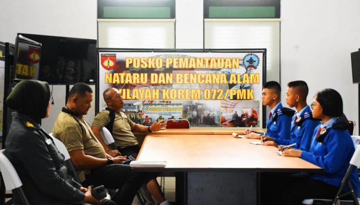 Danrem 072/Pamungkas Terima Audiensi Siswa SMA Taruna Nusantara