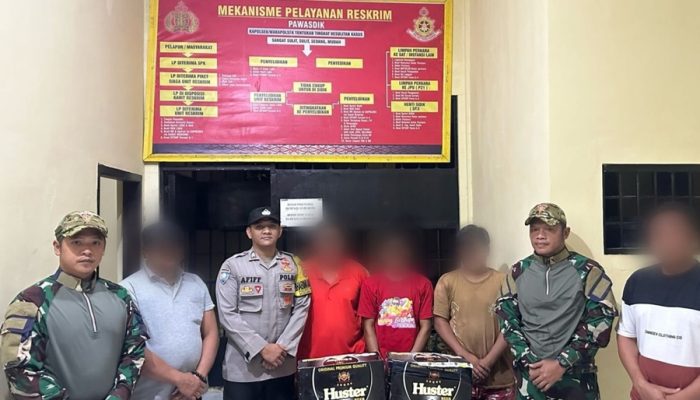 Sinergitas Satgas TNI-Polri Gagalkan Penyelundupan 360 Kaleng Miras Ilegal Asal Malaysia
