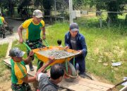Satgas Pamtas Yonarmed 11 Kostrad Bangun Penampungan Air Masjid Al-Hikmah