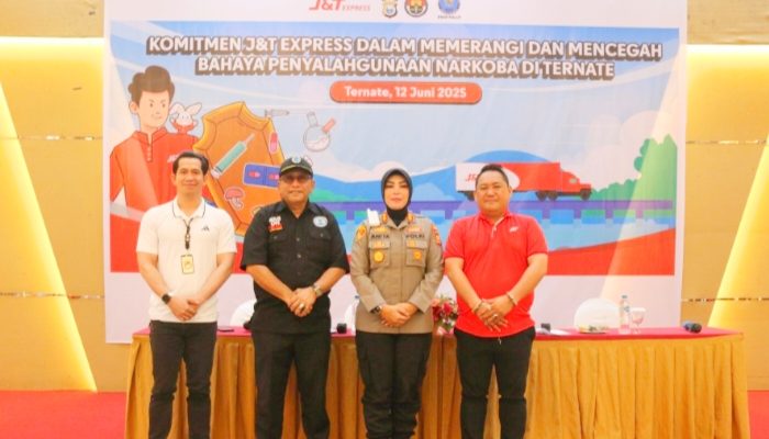 Perangi Narkoba, J&T Express Gandeng Polres Ternate dan BNNP Maluku Utara 