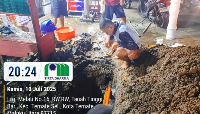 Perumda Ake Gaale Perbaiki Kebocoran Jaringan Pipa di Area Tengah 1 Kelurahan Tanah Tinggi